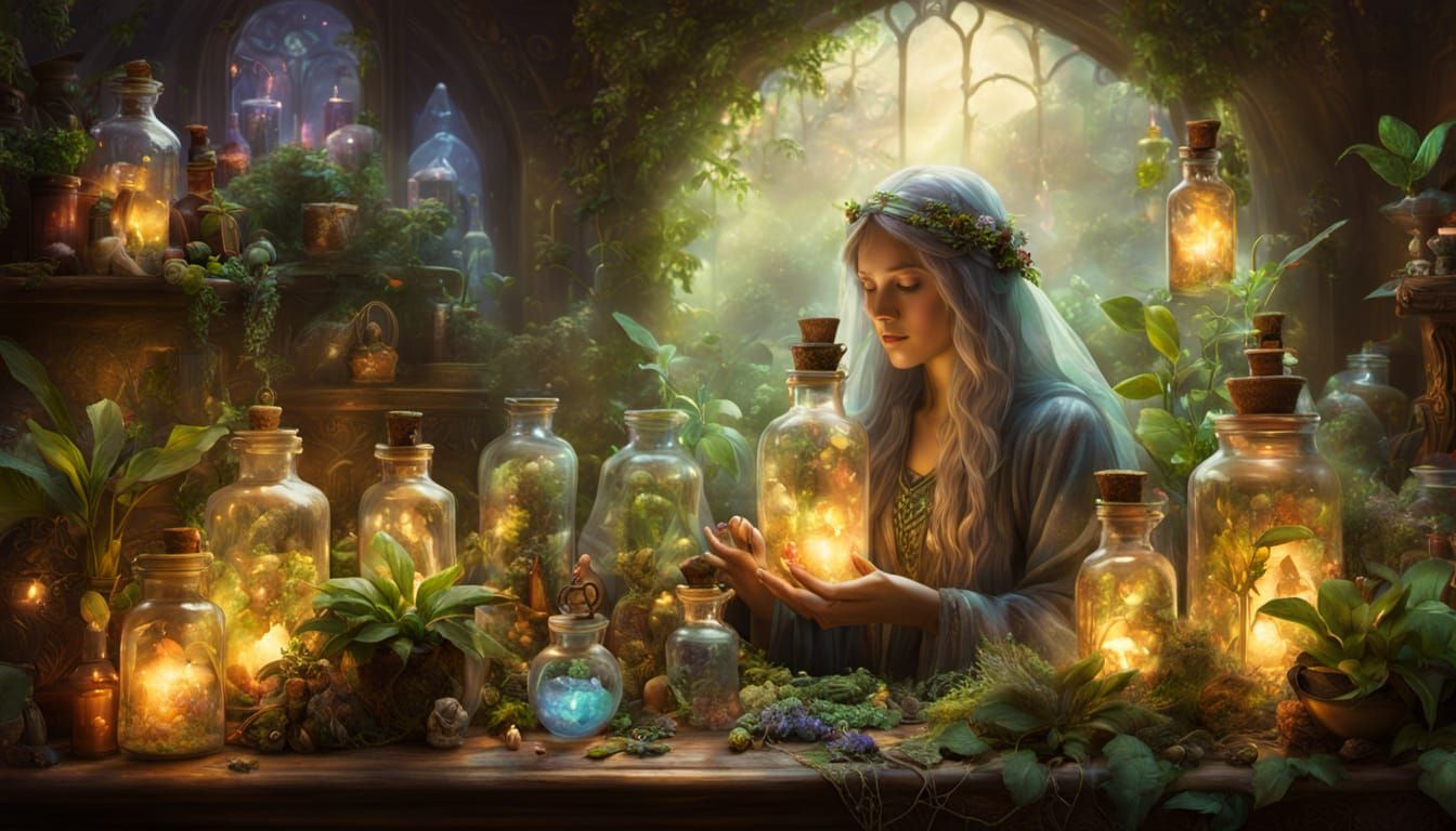 Veiled Sorceress in Ethereal Fantasy Macro Photography