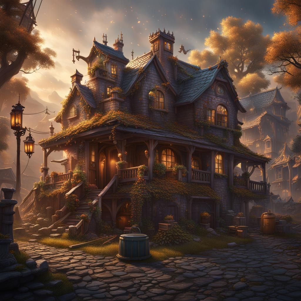 Fantasy Handyman Service Company: Detailed Matte Painting