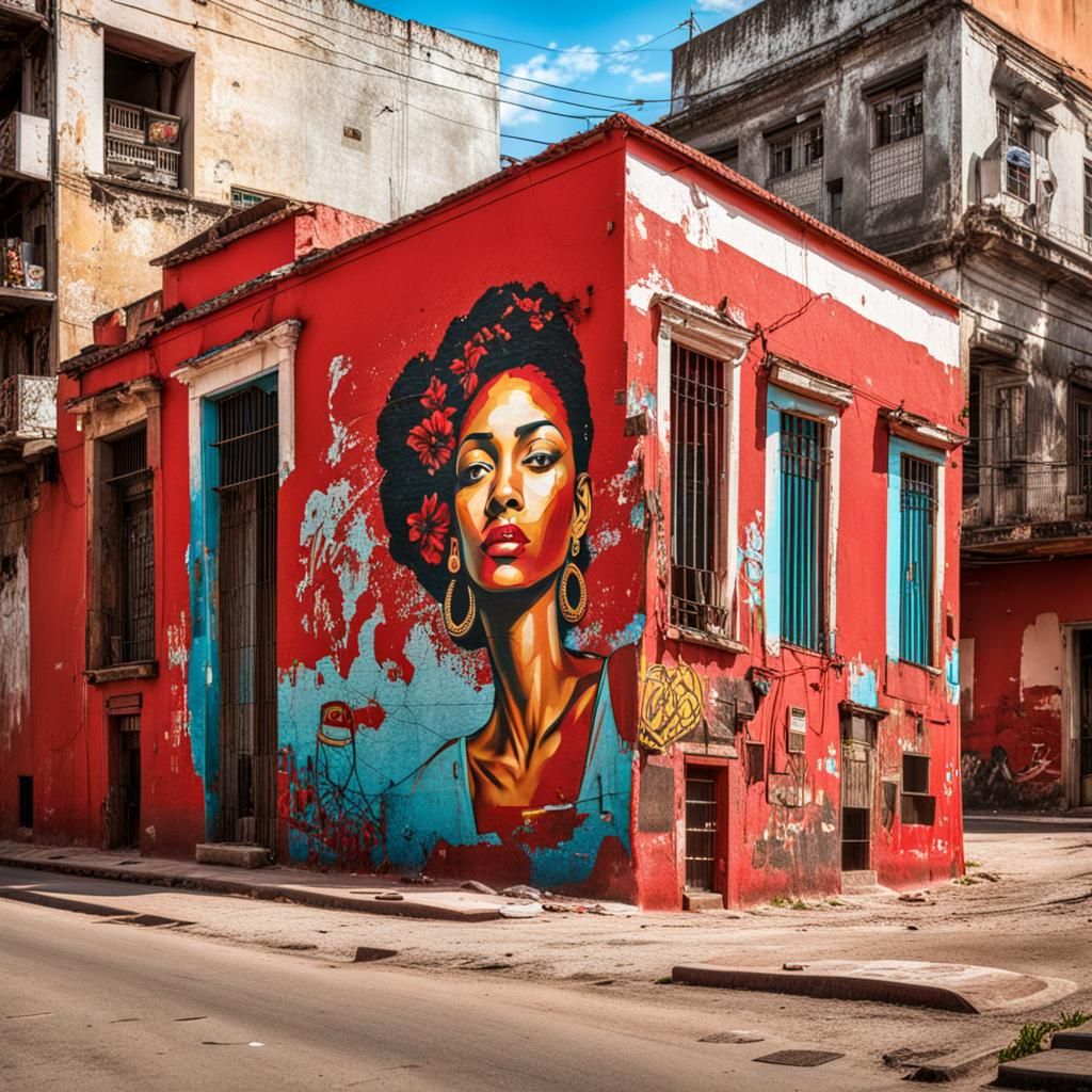 Cuban Street Art in Havana: Hyperrealistic Vray Tracing