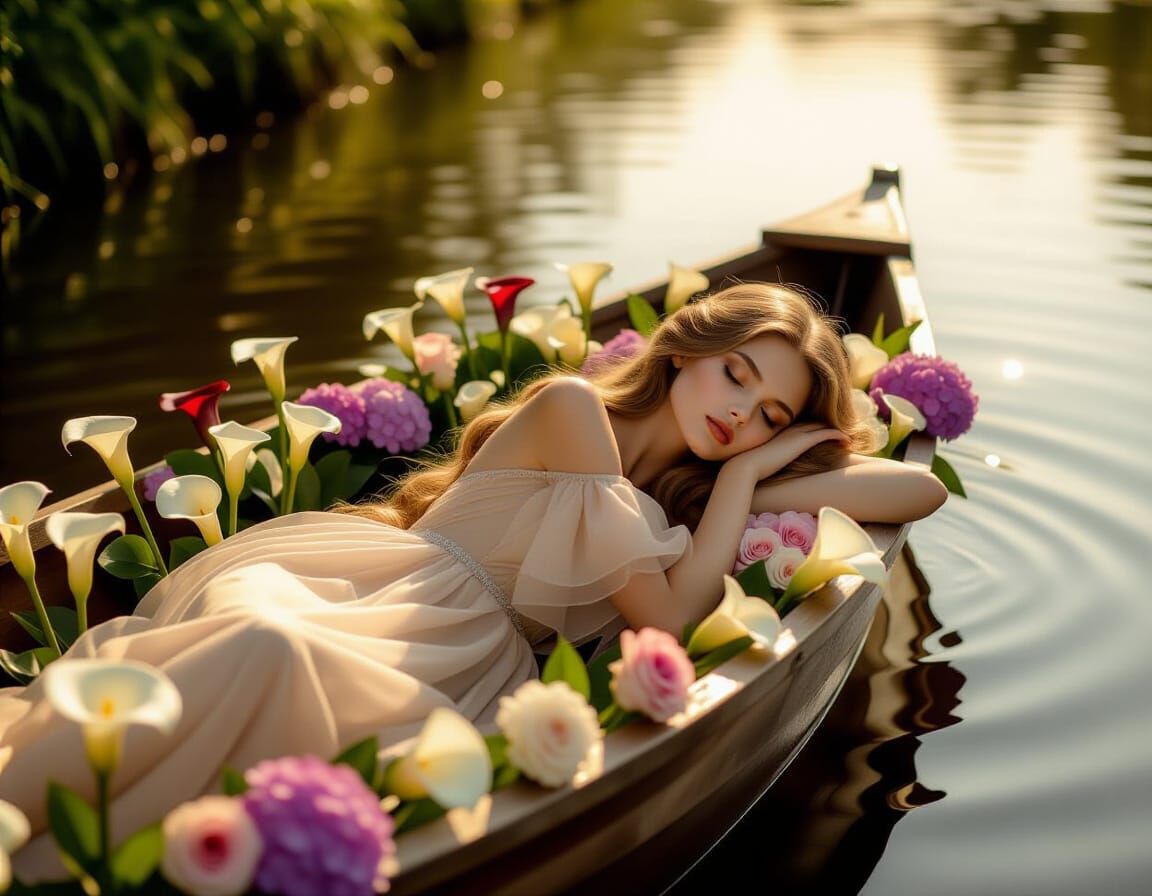 Girl in Flower Boat, Konstantin Razumov Style