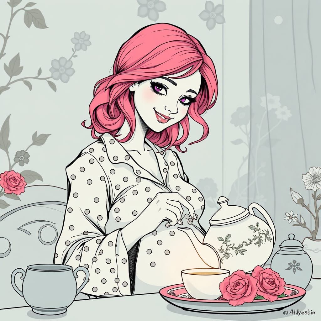 Warm Smile Amidst Whimsical Tea Ceremony