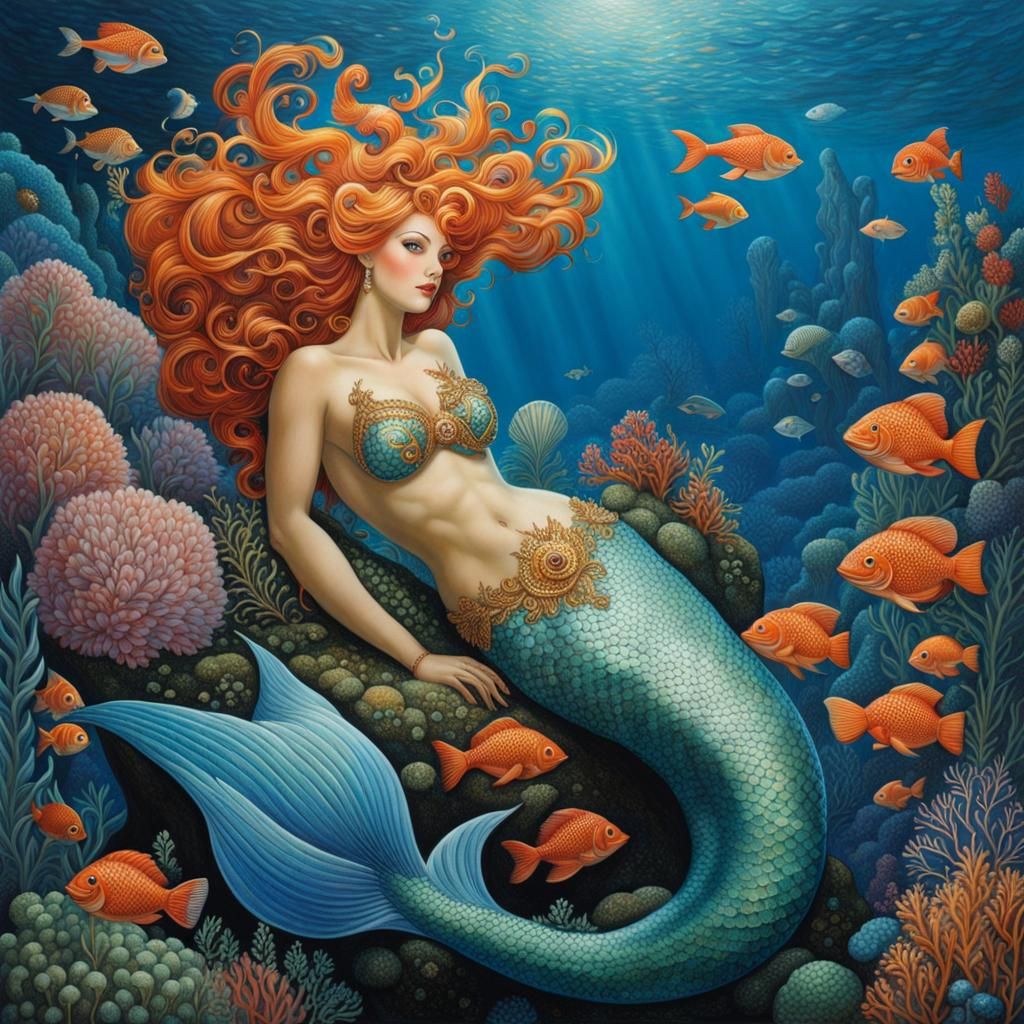Enchanting Merman in Ethereal Underwater Realm