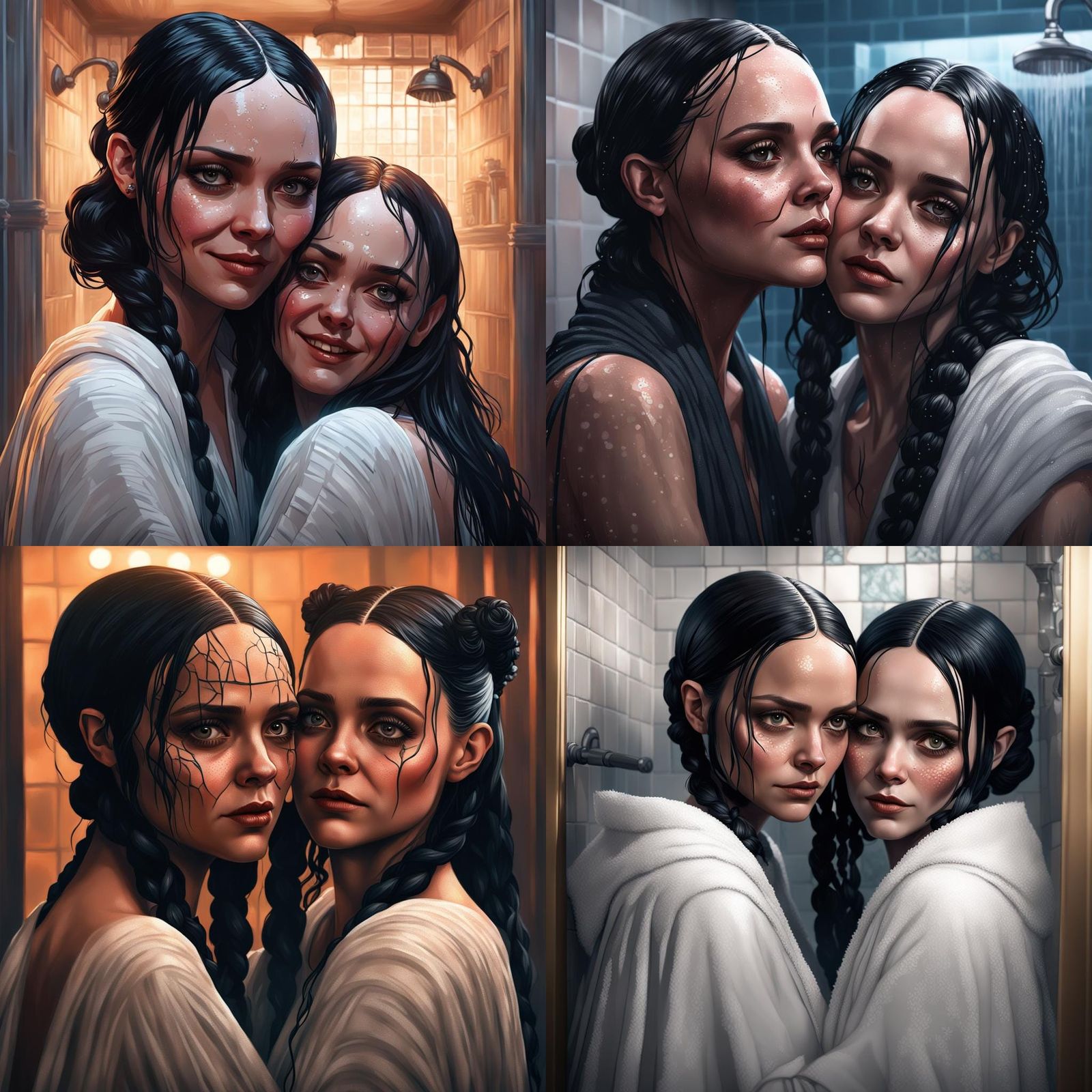 Wednesday Addams Portrait in Hyperdetailed Style