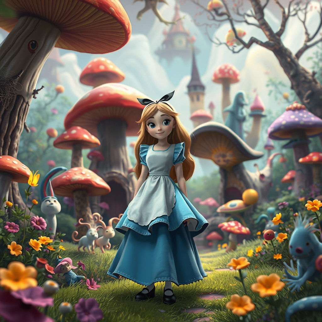 Alice in Wonderland: Dreamlike Cartoon Art