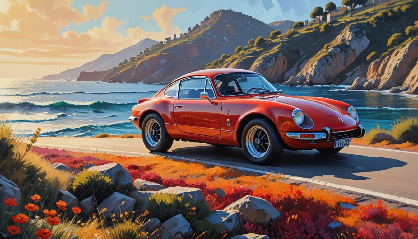 Red Alpine A110 Speeds Along French Riviera Coast