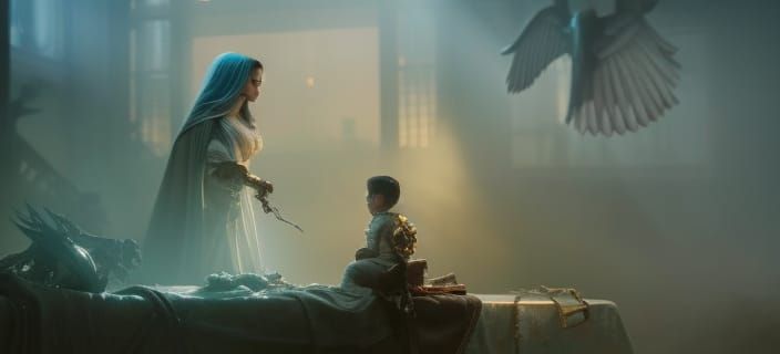 Angel of Death Visits Patient: Digital Art