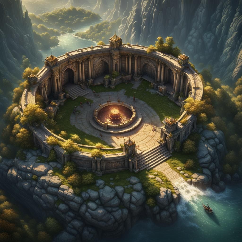 Magic Portal in Desert: Dark Fantasy Concept Art