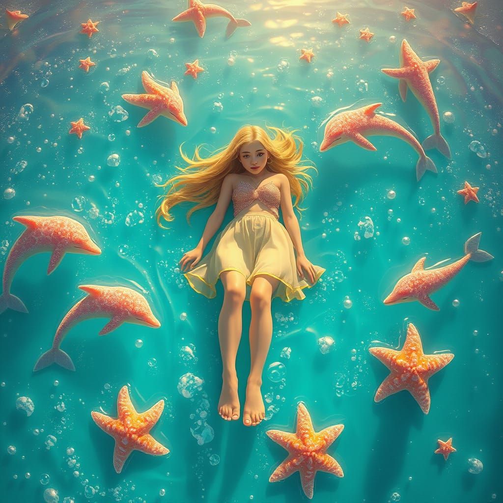 Dreamlike Soda Sea with Candy Creatures