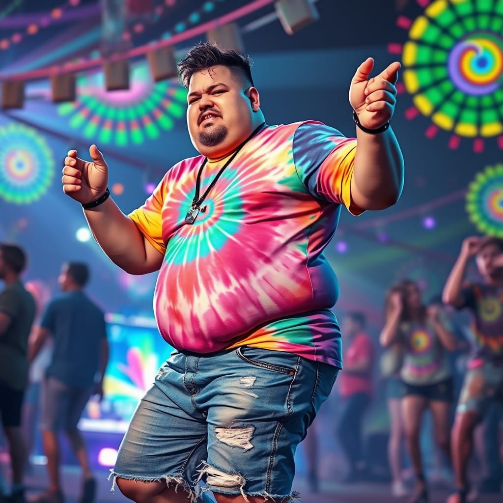 Psychedelic Hippie Festival Dance Scene