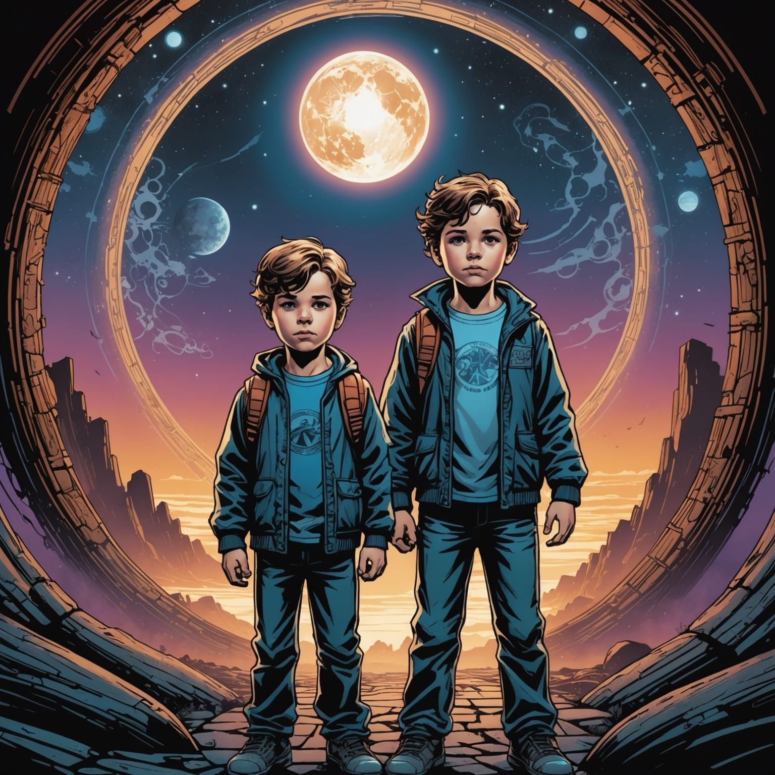 Psychic Children in Comic Book Style