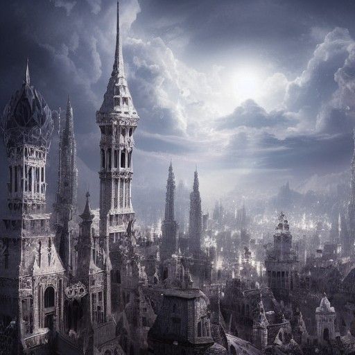 Silver and Crystal City: Epic Digital Matte Painting