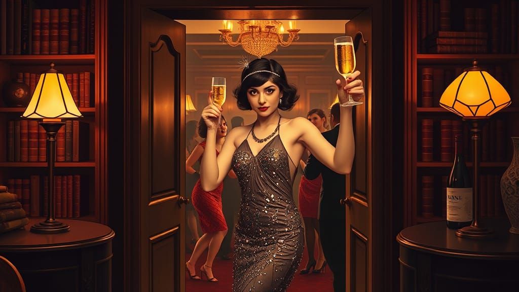 Flapper Reveals Secret Speakeasy in Art Deco Style