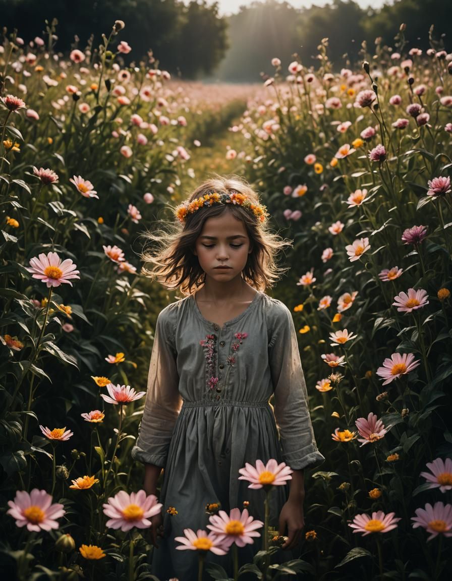 Hyperdetailed Flower Field in Dynamic Lighting