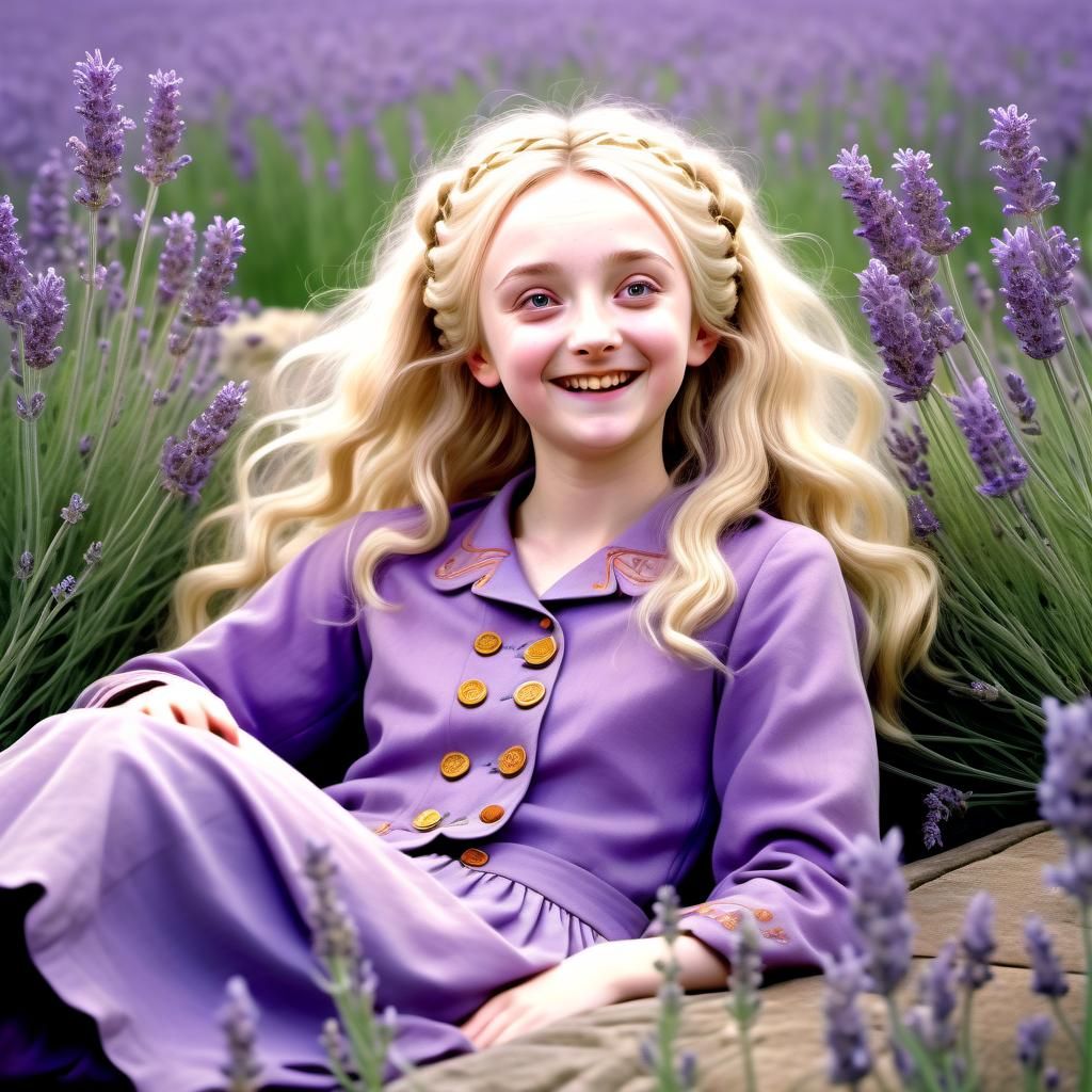 Luna Lovegood Lounging in Lavender Fields