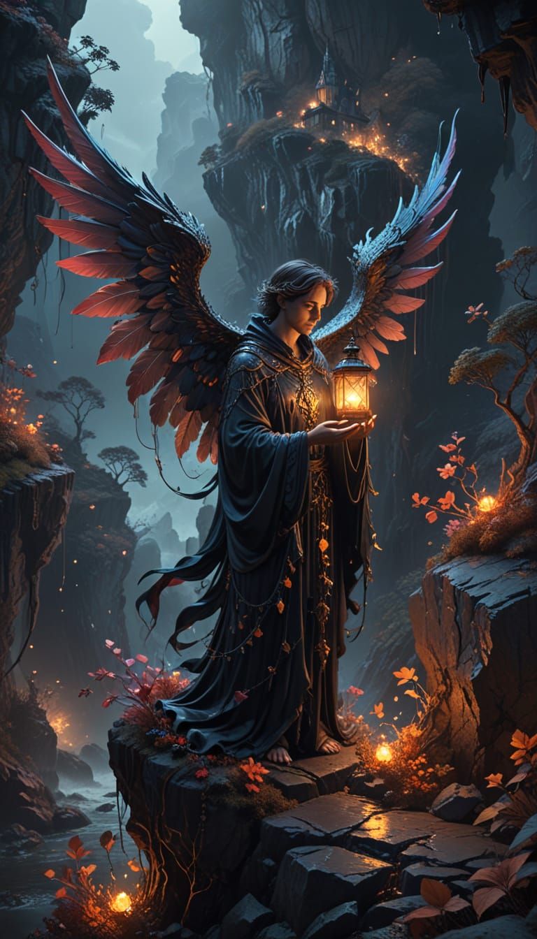 Angel of Death on cliff