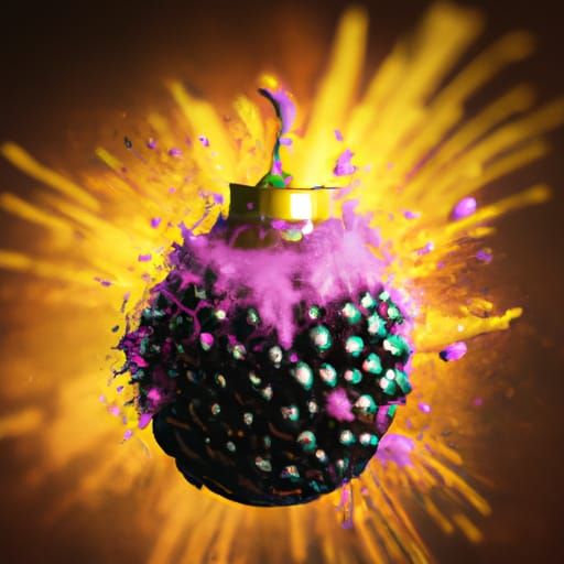 Blackberry Grenade Explosion: Epic Digital Matte Painting