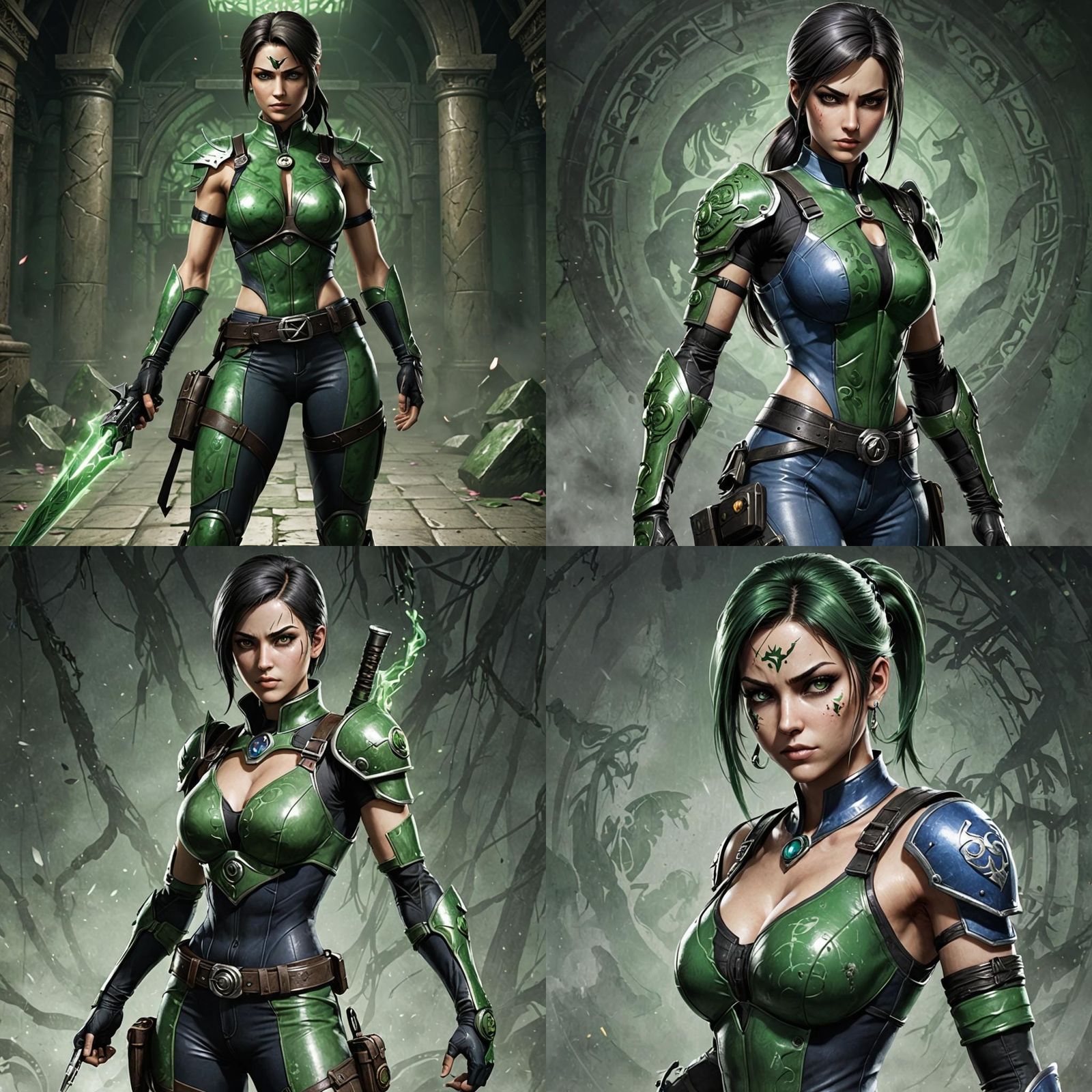 Jade-Valentine Hybrid Character in Military Green