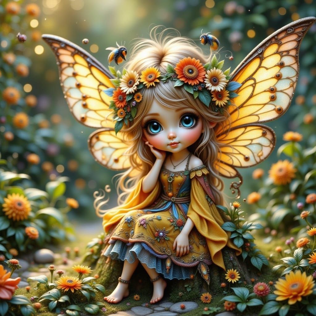 Enchanting Whimsical Fairy in Bohemian Style