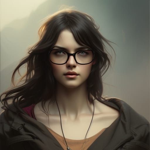 Beautiful Woman Portrait in Hyperdetailed Style