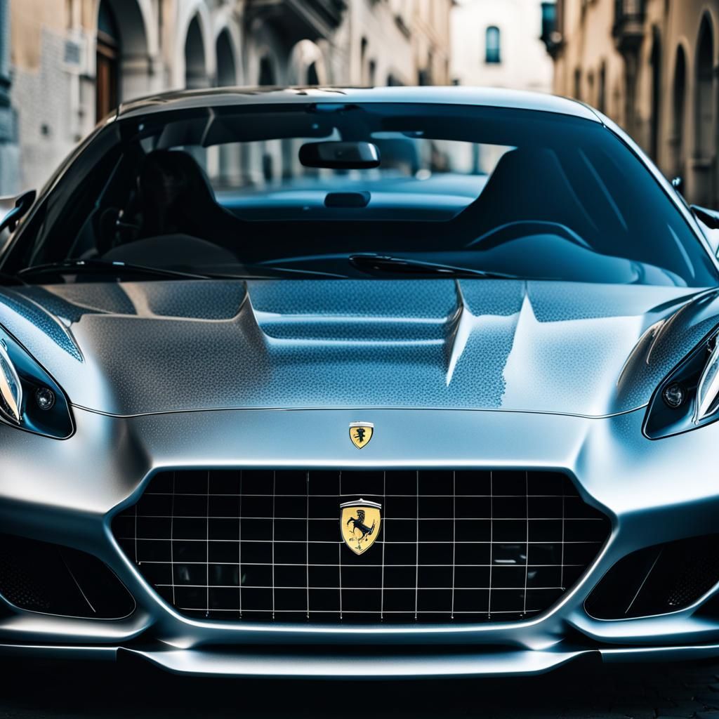 Gothic Woman and Ferrari: Close-up Portrait