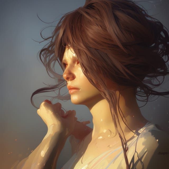 Refugee Women: Hyperdetailed Portrait in Digital Art Style