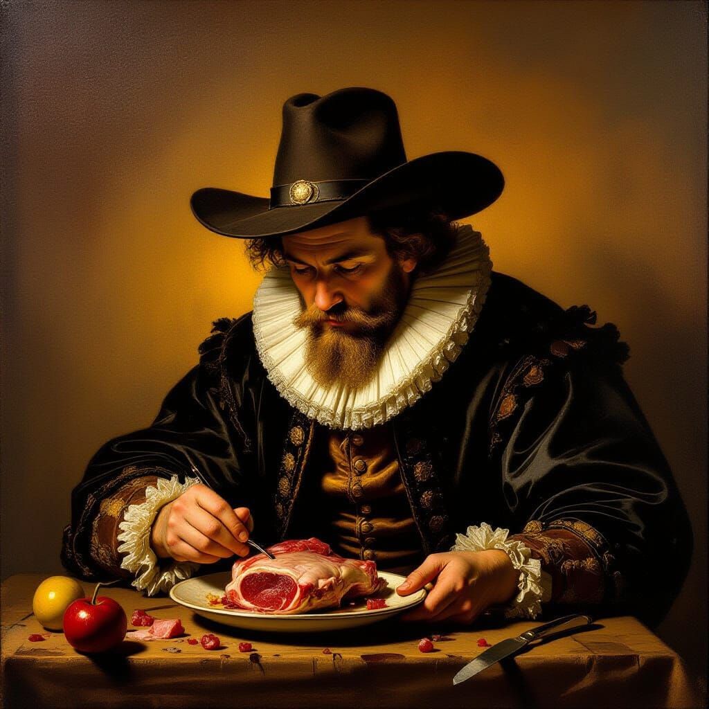 Majestic Lynx Feasting in Golden Light