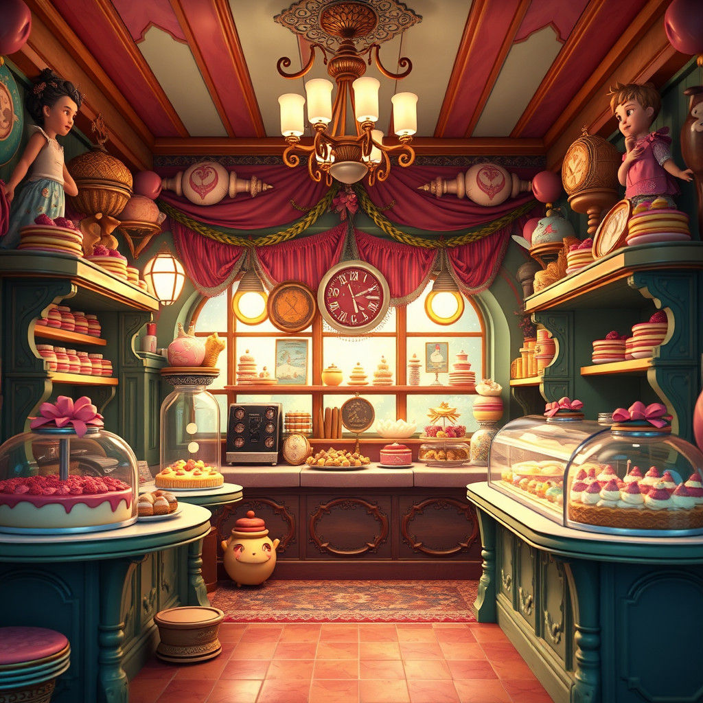 Whimsical Pie Shop in Fantasy Landscape