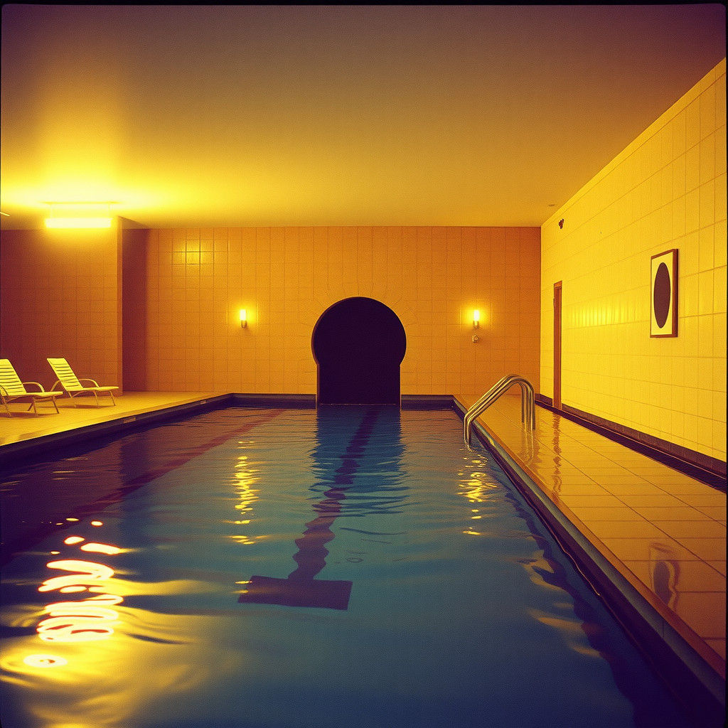 Liminal Dreamcore Pool with Robotic Portal