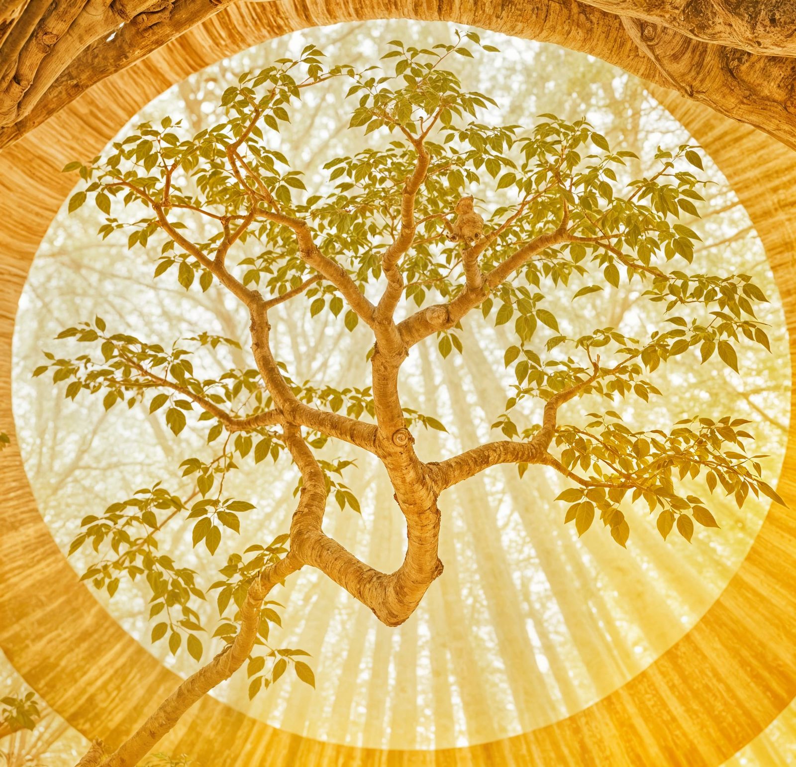 Colossal Tree with Ancient Runes and Glowing Trunk in Hyperr...