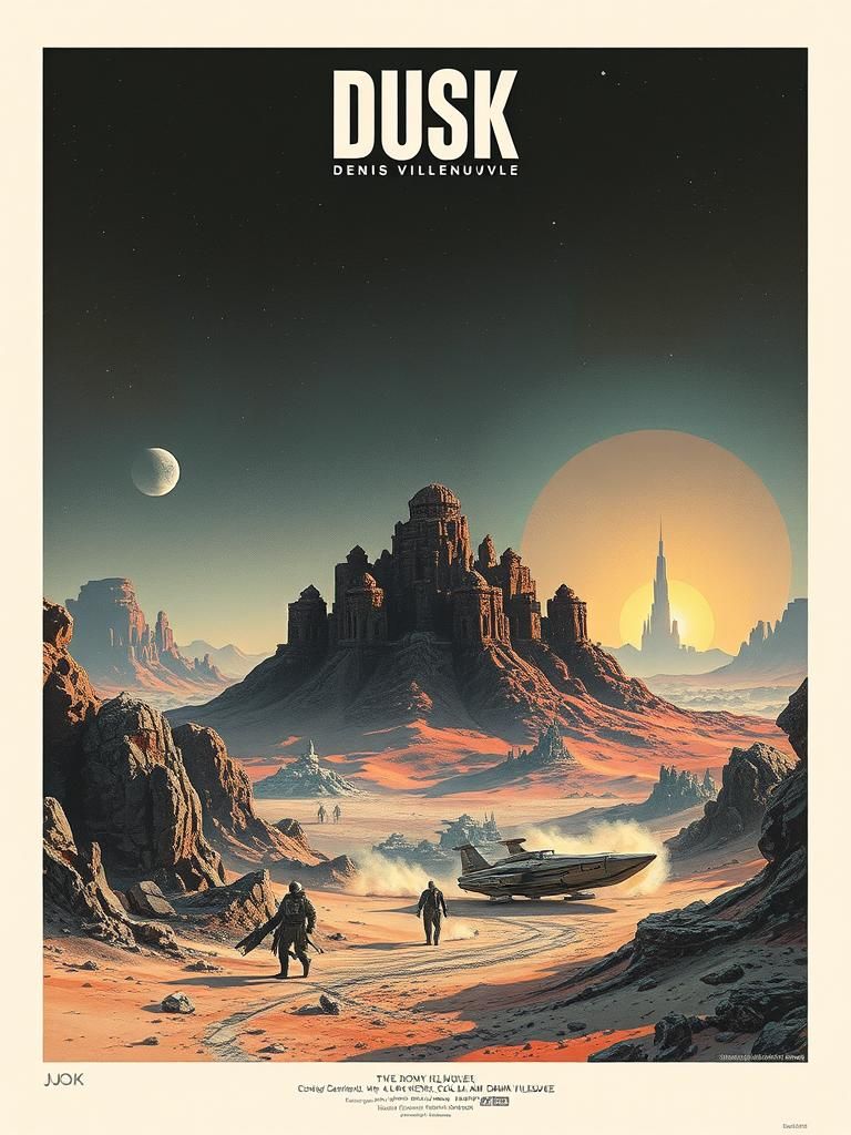 Dystopian Sci-Fi Movie Poster in Desert World