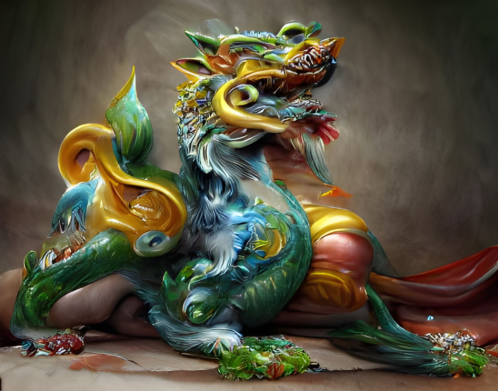 Mythological Pixiu Dragon: 8K 3D Fantasy Art