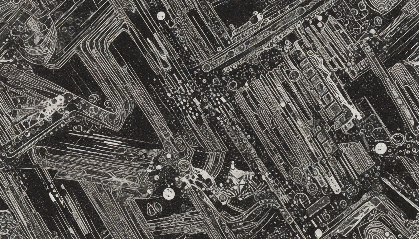 Distressed Retro Futuristic Chip System in Grungy Comic Book...