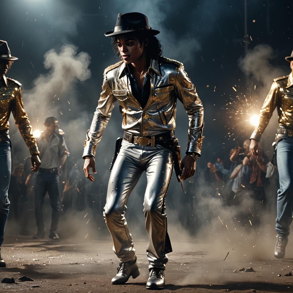 Michael Jackson Moonwalks: Hyperrealistic 8k Resolution
