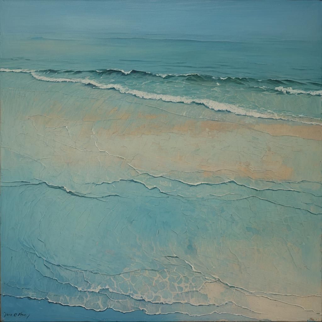 Vibrant Gradient Blue Oil Painting