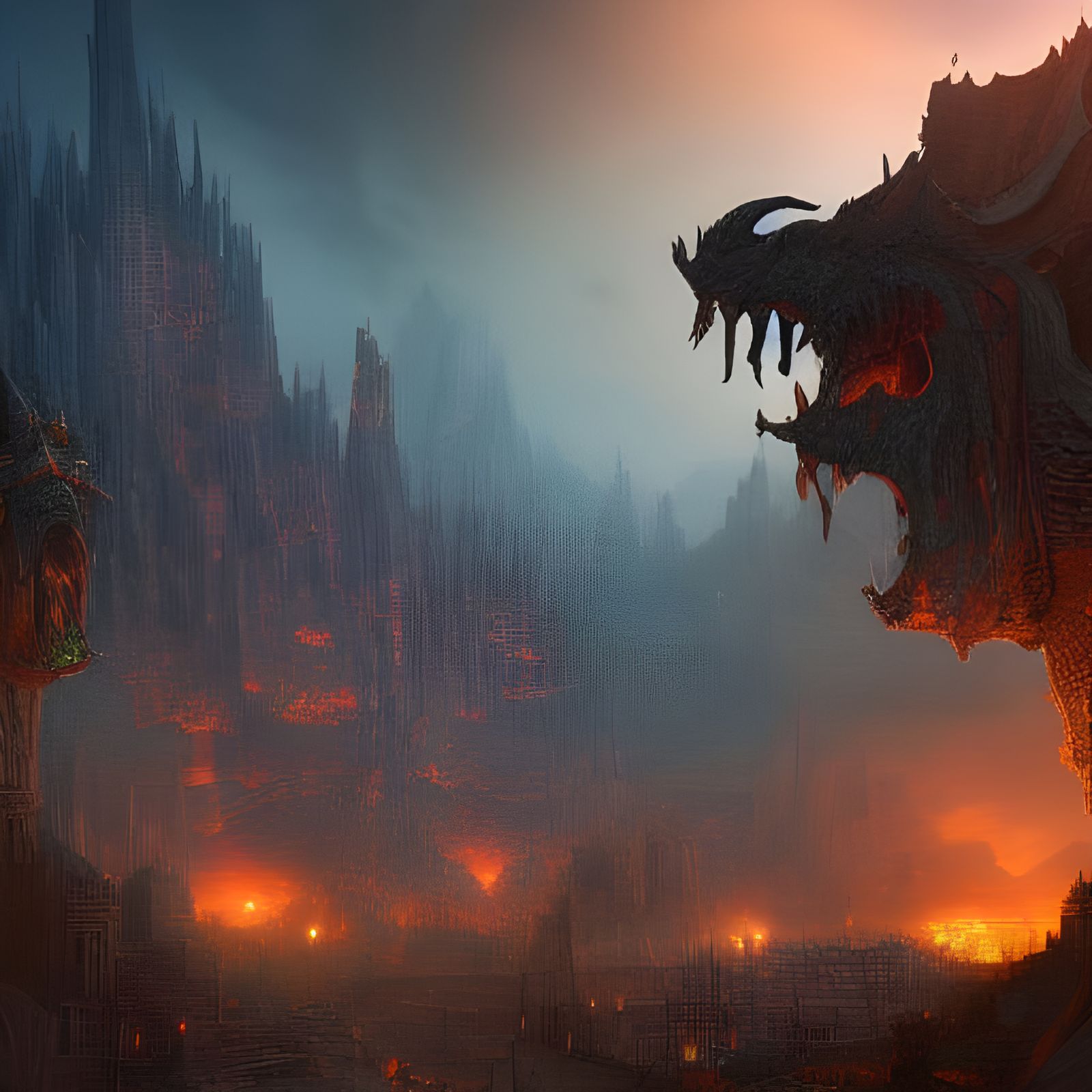 Detailed Apocalypse Matte Painting in 8K