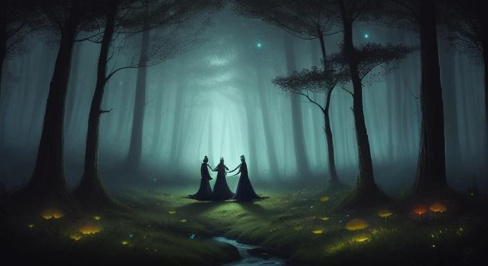 Magical Hands Scratching Backs in Mystical Forest