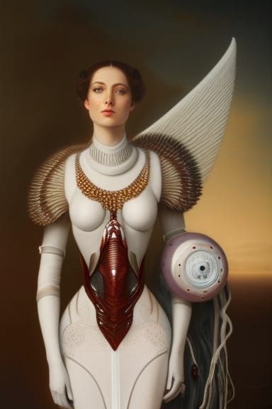 Sci-Fi Western Portrait of Woman in Clamshell Armor
