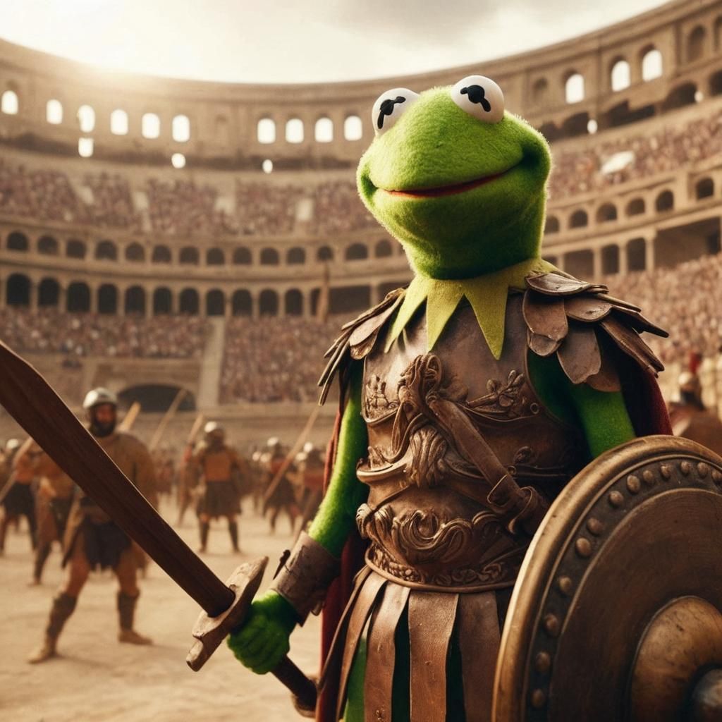 Kermit the Frog as Spartacus: Digital Art