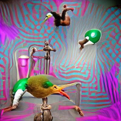 Psychedelic Steampunk Pop Art 3D Rendering