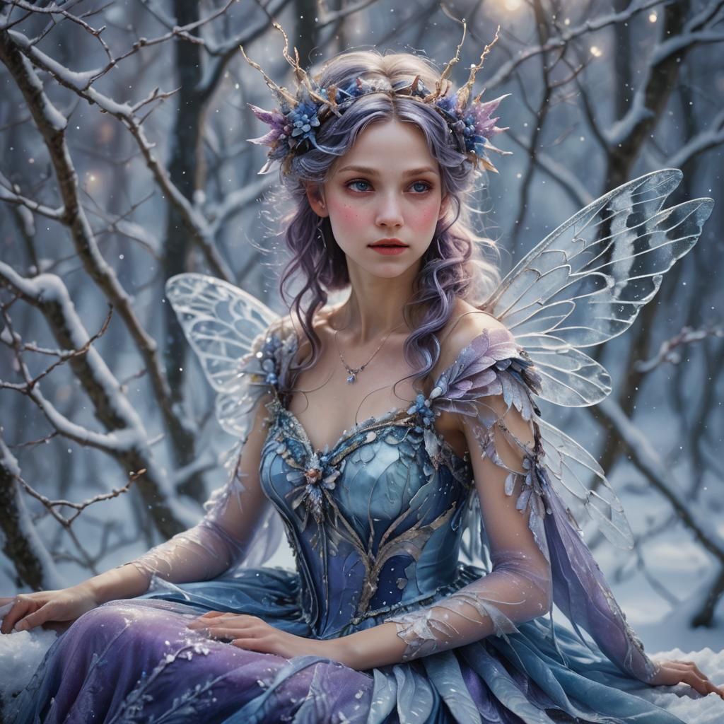 Fantasy Fairy Portrait in Post-Impressionist Style
