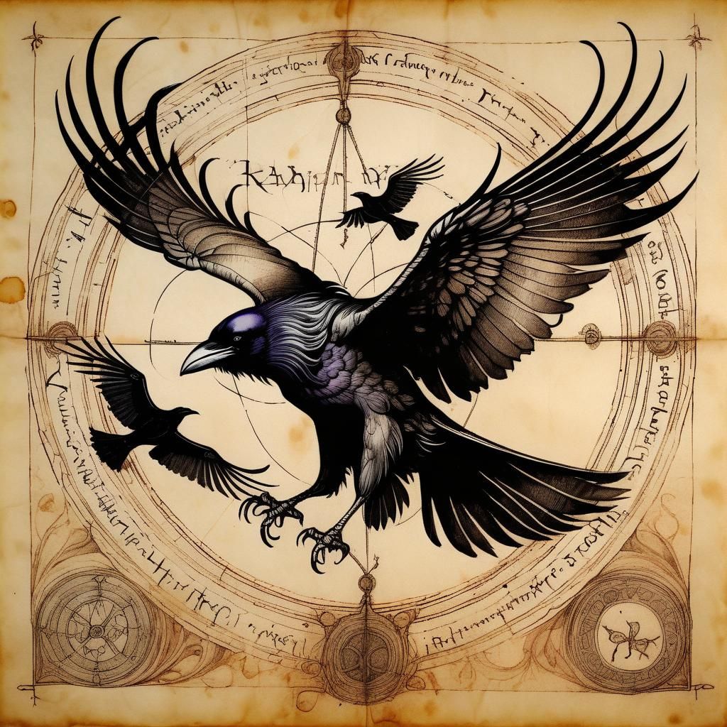 Odin with Ravens in Renaissance Style