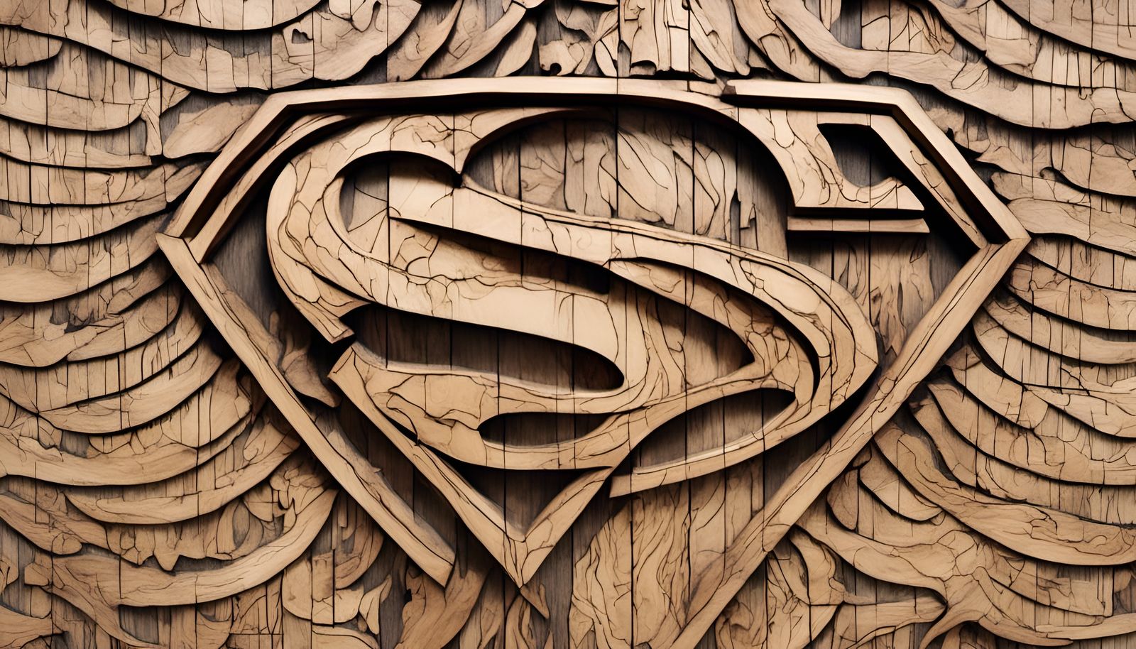 Superman Logo in Pyrography Style
