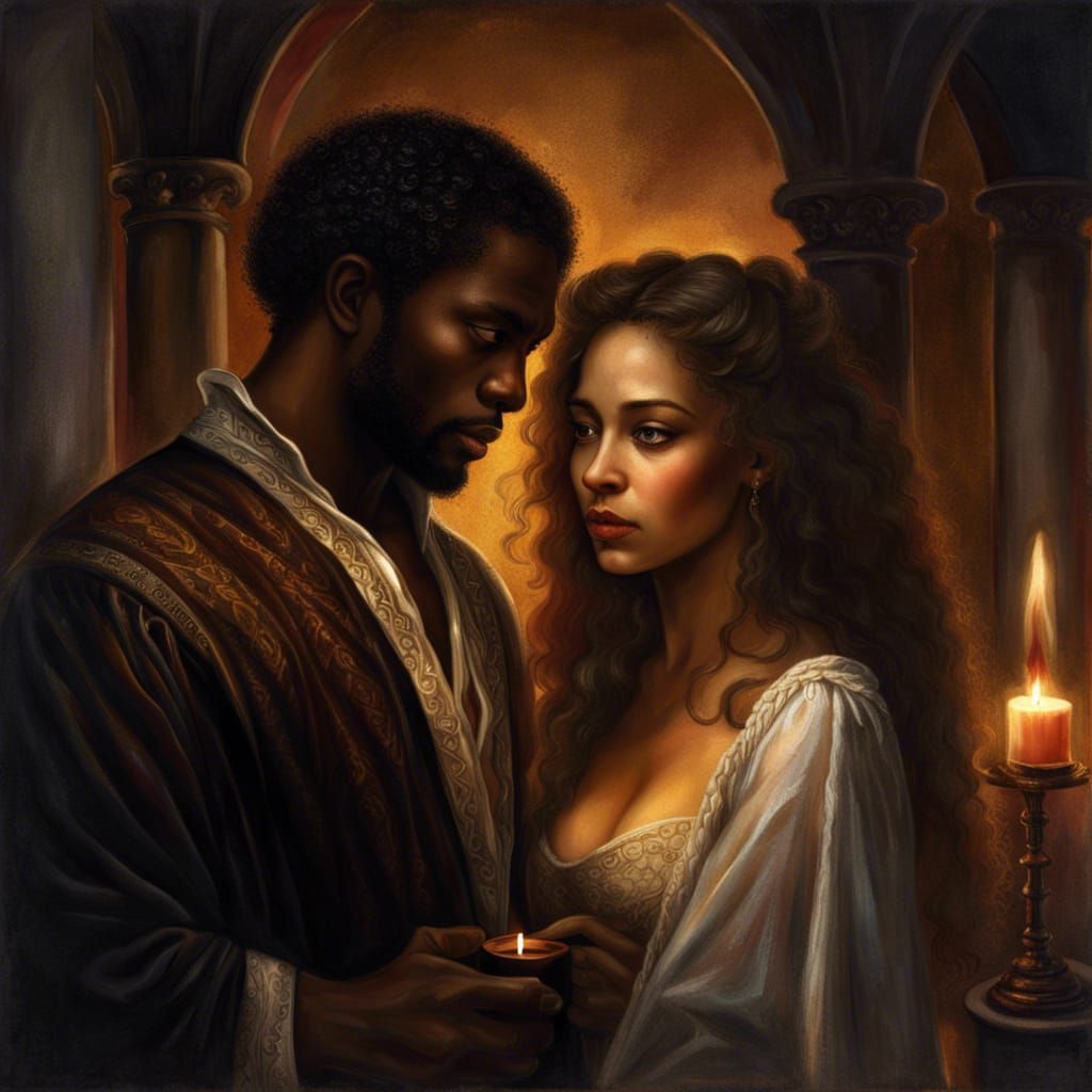 Othello Watching Desdemona: Detailed Matte Painting