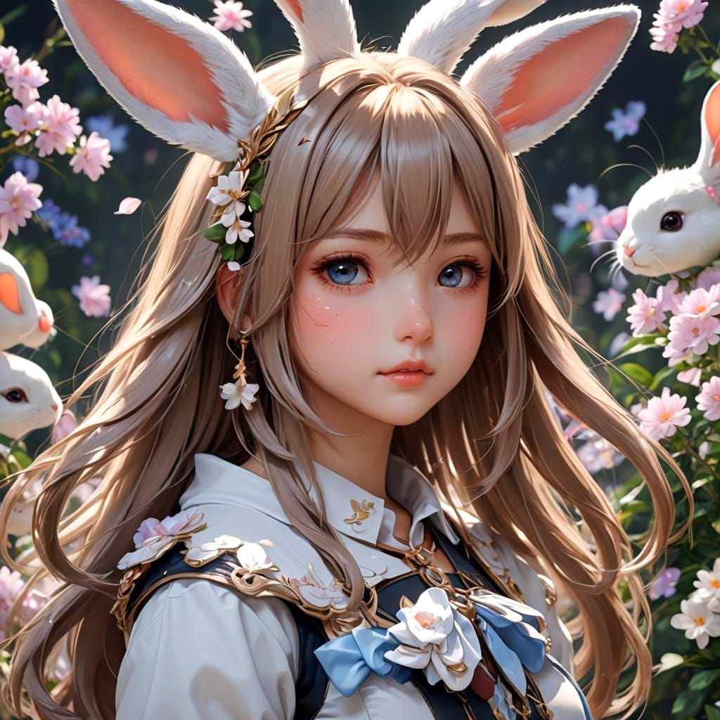 Anime Style 3D Bunny Concept Art