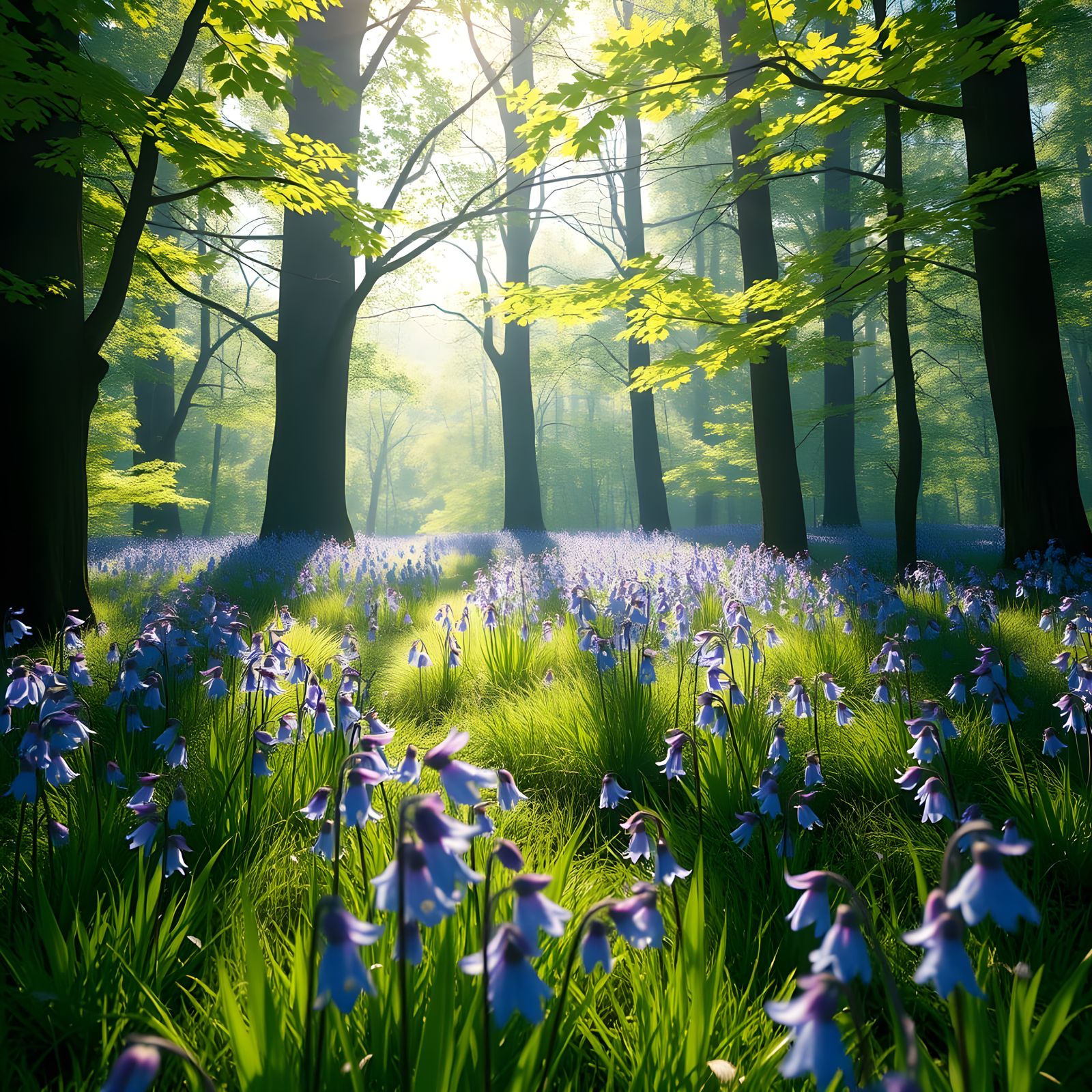 Vibrant English Woodland Scene in Stunning 8K Resolution