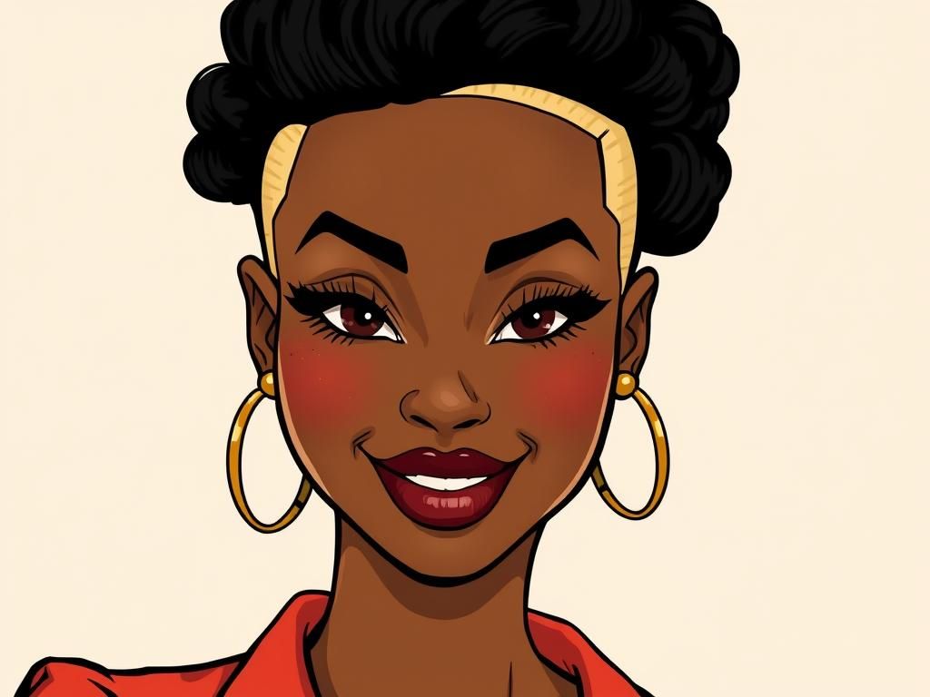 Boondocks-Style Portrait of African-American Woman