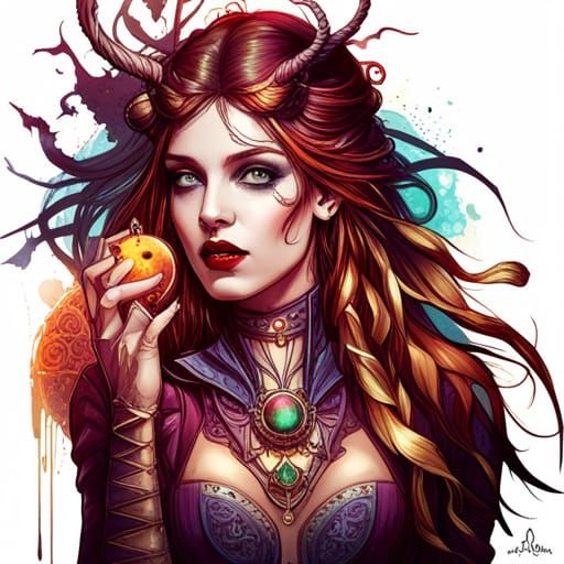 Steampunk Cybernetic Vampire Queen Digital Art