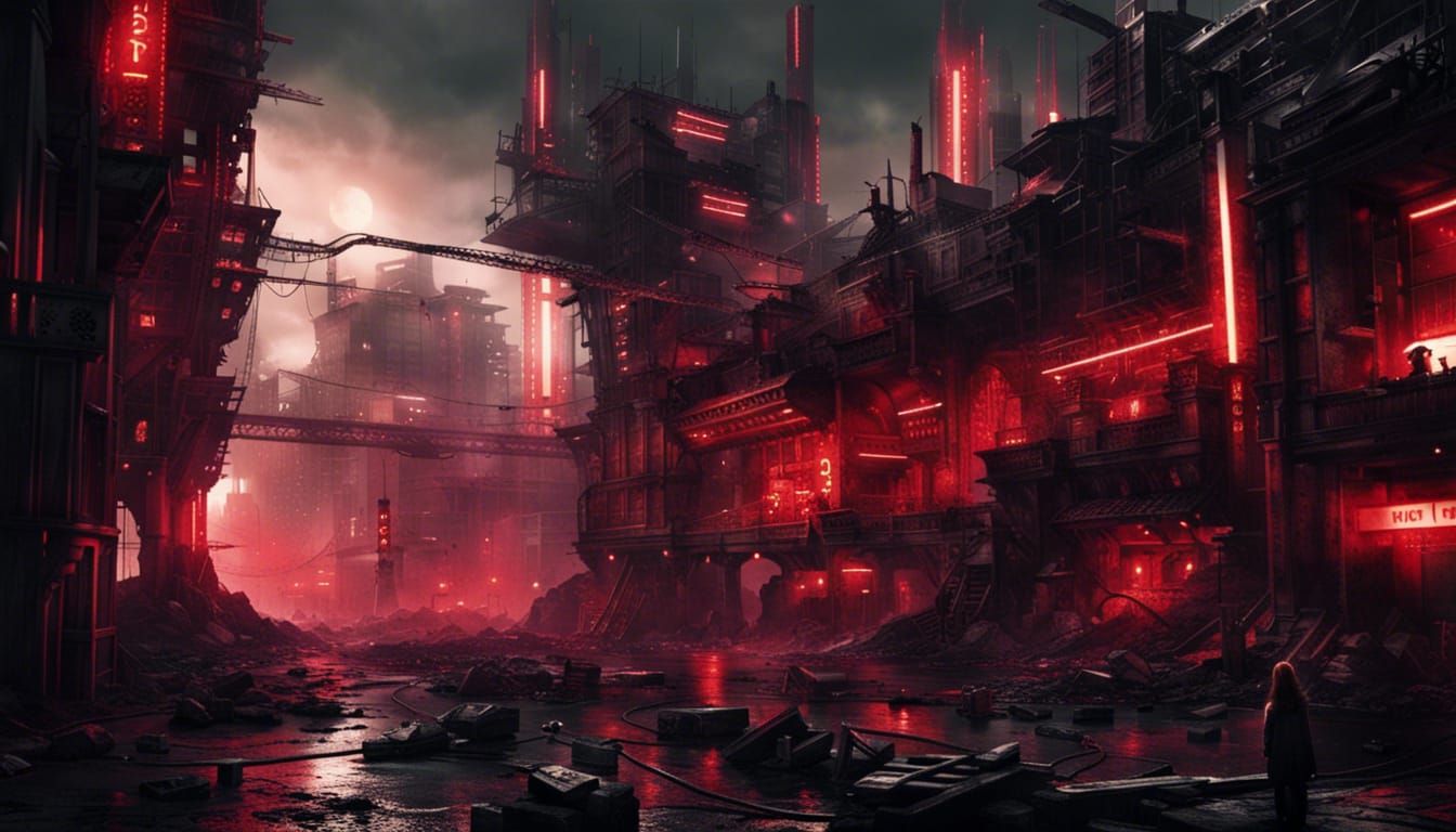 Futuristic City of Metal and Gems in Sci-Fi Wasteland