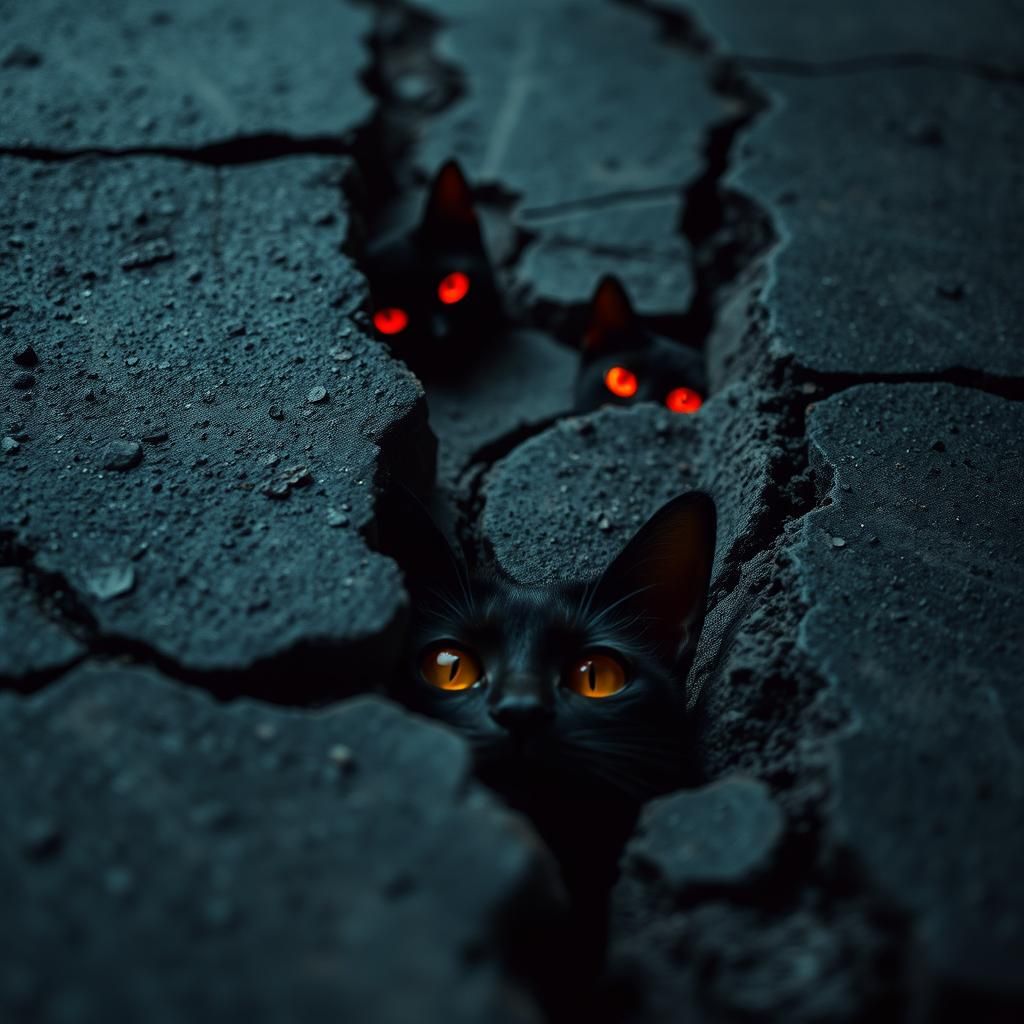 Eerie Eyes in the Cracks: A Dark Fantasy Vision