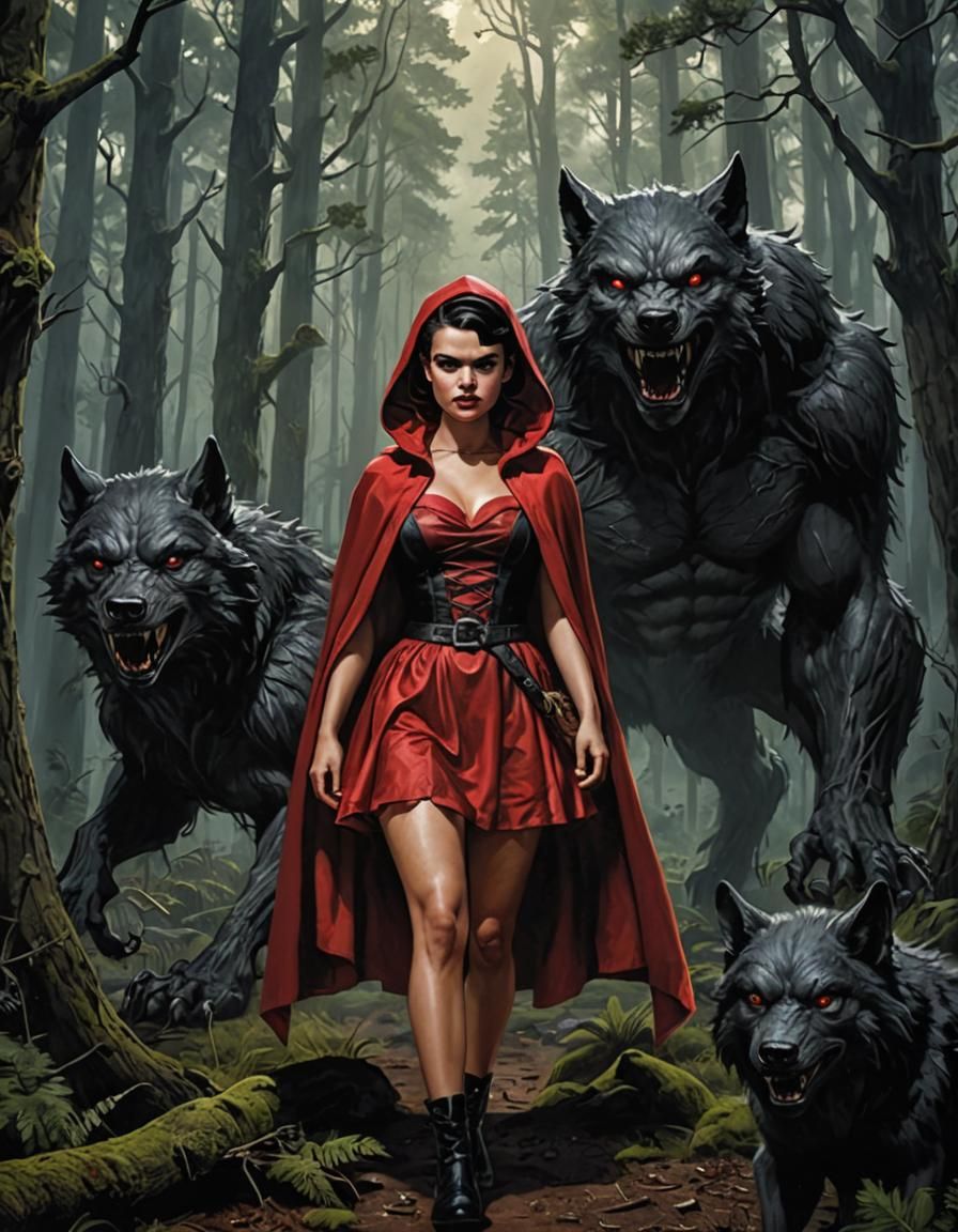 Red Riding Hood Pin-Up in Sinister Forest